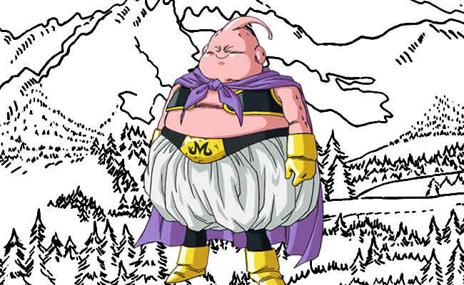 Desenhos do Majin Boo para colorir - Bora Colorir